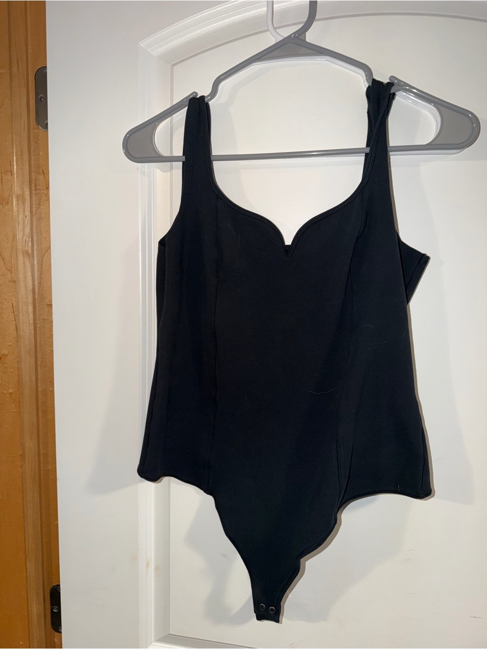 Abercrombie & Fitch Black Sweetheart Neck Bodysuit